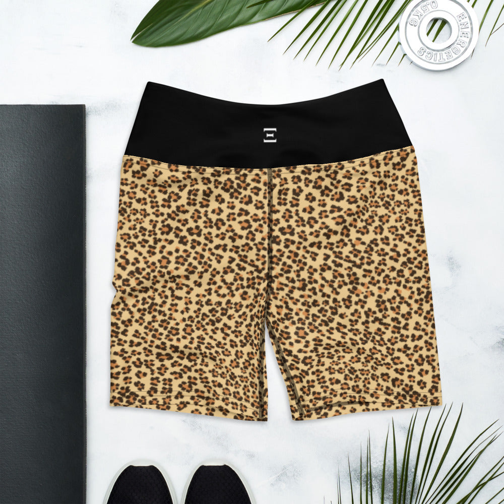 Black Leopard Biker Shorts
