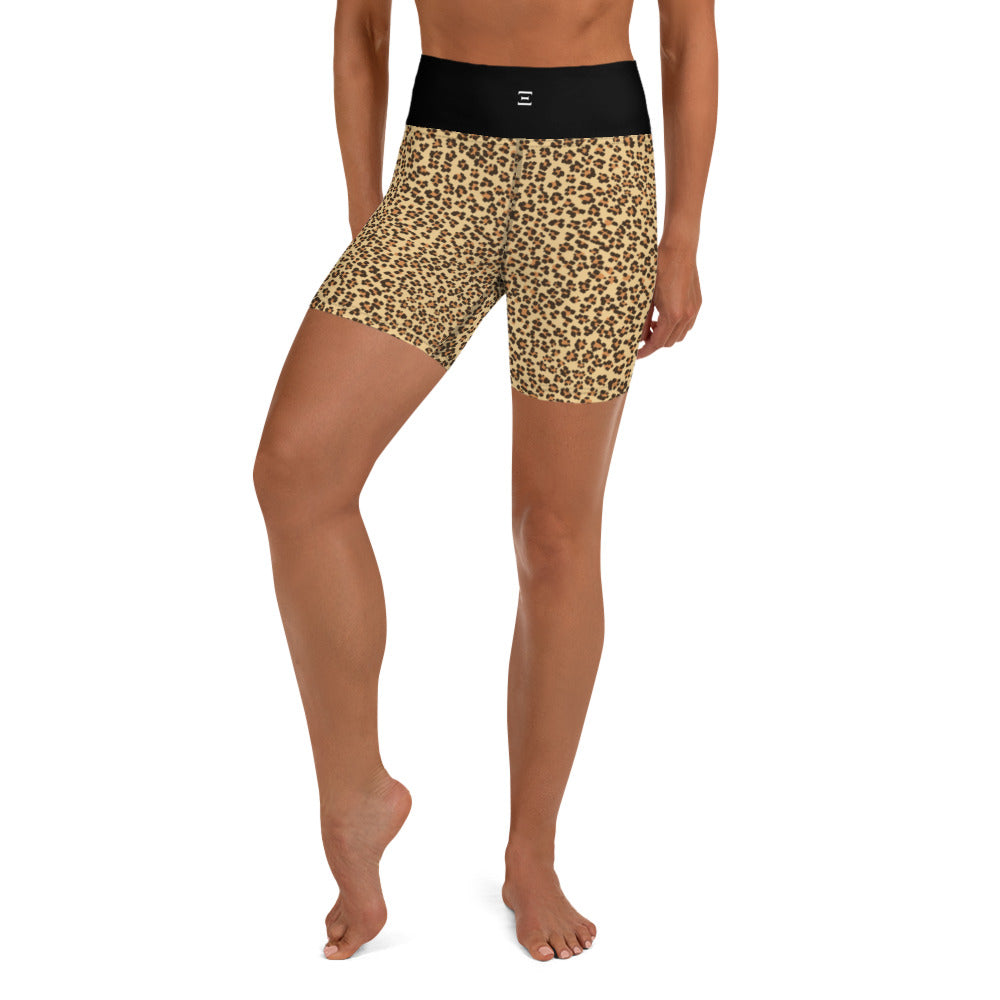 Black Leopard Biker Shorts