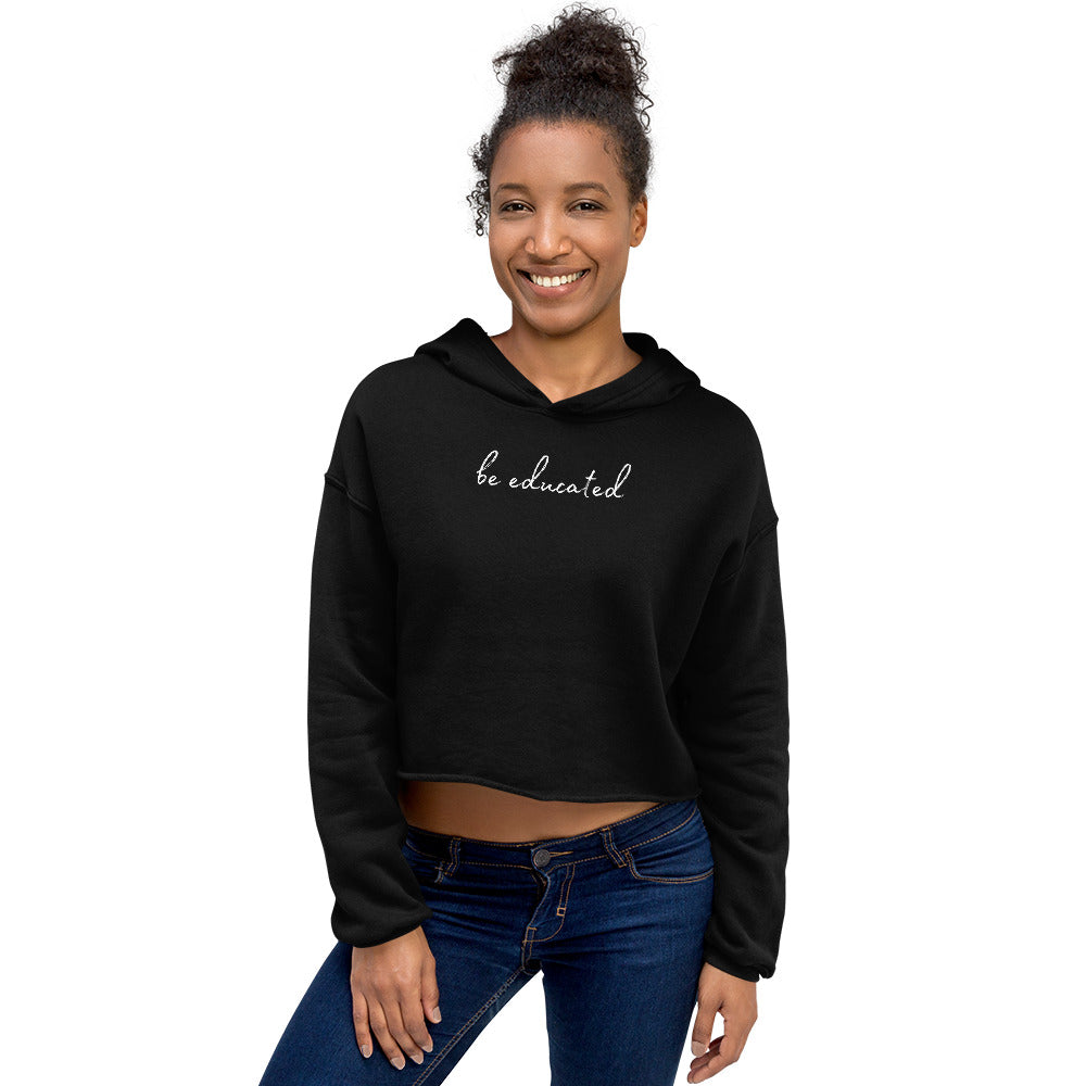 Be Educated Cropped Hoodie-MEECHI