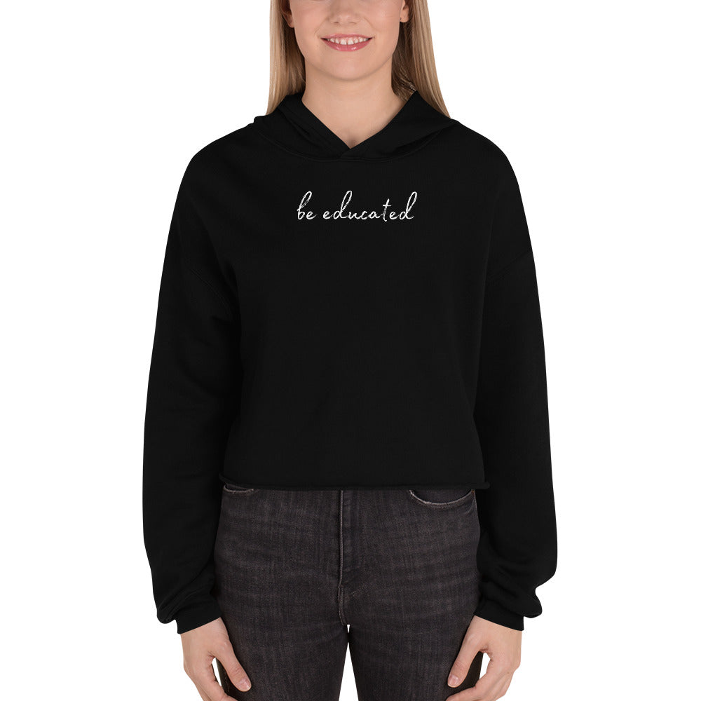 Be Educated Cropped Hoodie-MEECHI