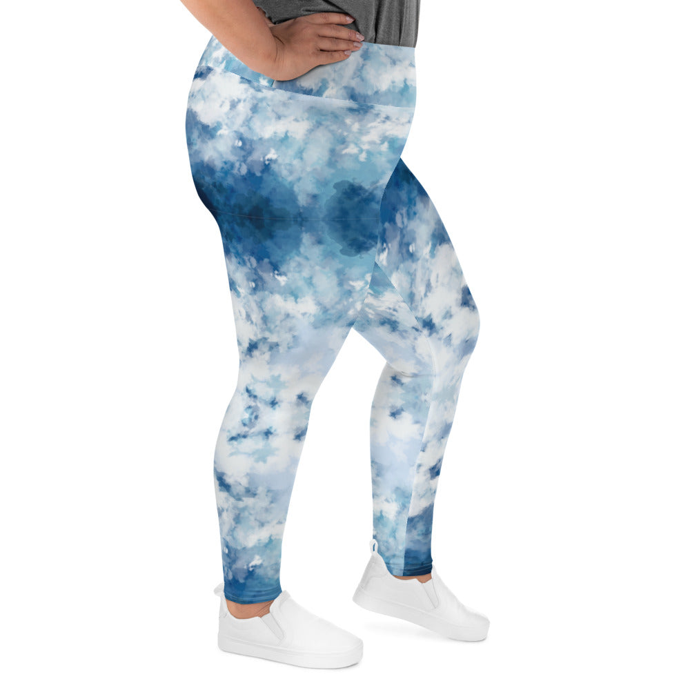 Blue Diamonds Plus Size Leggings