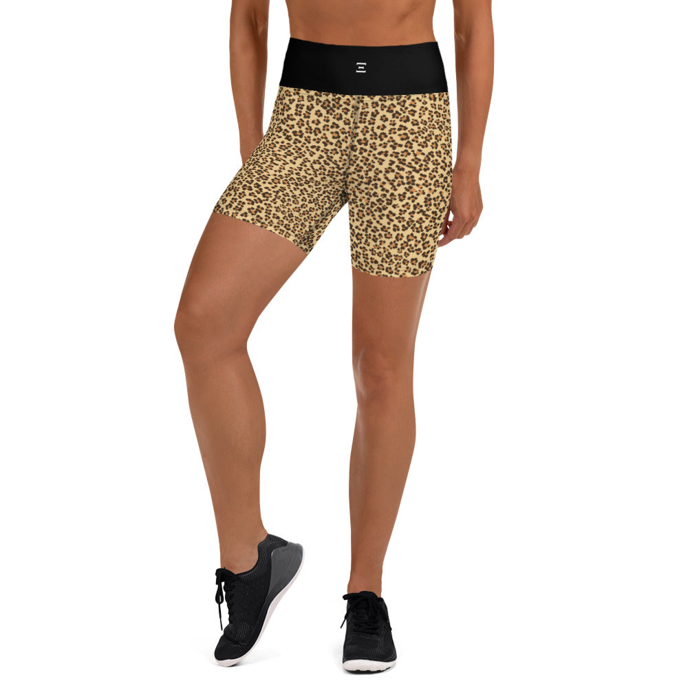 Black Leopard Biker Shorts